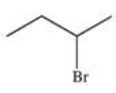 What is the molecular formula and name of the following compound?   A) C<sub>4</sub>H<sub>9</sub>Br,3-bromobutane B) C<sub>5</sub>H<sub>11</sub>Br,2-bromopentane C) C<sub>4</sub>H<sub>8</sub>Br,2-bromobutane D) C<sub>4</sub>H<sub>9</sub>Br,2-bromobutane E) C<sub>4</sub>H<sub>8</sub>Br,3-bromobutane