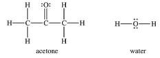 The attractive forces between acetone molecules are stronger than the attractive forces between water molecules.