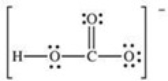 How many bonding electrons are present in the Lewis structure for the bicarbonate ion,shown below?   A) 4 B) 5 C) 8 D) 10 E) 24