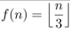 Draw a careful graph of the function f defined by the formula for all integers n.