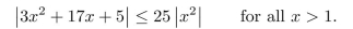 Consider the statement: Express this statement using O-notation.
