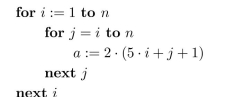 (a) Find the total number of additions and multiplications that must be performed when the following algorithm is executed. Show your work carefully. (b)