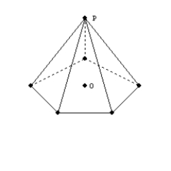   -With O as the center of the regular pentagonal base and P as the vertex of the pyramid shown, what relationship must hold in order for the pyramid to be known as a regular pentagonal pyramid?