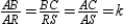 For   ,   intersects sides   and   so that   . If   and   , what is the constant of proportionality k for the extended proportion   ?