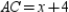 In rectangle ABCD,   ,   , and   . Find the value of x.