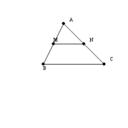   -For   , points M, N, and P are the midpoints of the sides. If the perimeter of   is 47 inches, find the perimeter of   . A)  23 inches B)  23.5 inches C)  47 inches D)  None of These