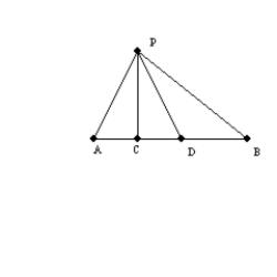   -In the figure, A-C-D-B,   , and   . Of the line segments drawn from point P to   , which has the greatest length?