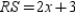   -In isosceles triangle RST,   . If   ,   , and the perimeter of   is 36, find the value of x. A)  x = 5.5 B)  x = 6 C)  x = 6.5 D)  None of These