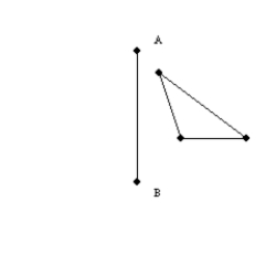   -For the triangle shown, what is the image of the reflection of the given triangle across   ? A)  a right triangle B)  an acute triangle C)  an obtuse triangle D)  an isosceles triangle