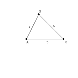   -For the triangle with angle measures   ,   , and   for angles A, B, and C respectively, the area of the triangle can be calculated by using the formula   .