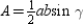   -For the triangle with angle measures   ,   , and   for angles A, B, and C respectively, the area of the triangle can be calculated by using the formula   .