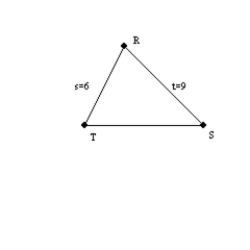   -In   , s = 6, t = 9, and m   = 38°. Find m   to the nearest degree. A)  67° B)  69° C)  73° D)  None of These