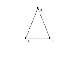   -For the isosceles triangle shown, the measure of the vertex angle is m   = 38°.If AB = BC = 6.8, find AC to the nearest tenth of a unit. A)  4.4 units B)  4.6 units C)  5.4 units D)  6.0 units