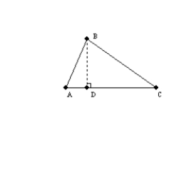   -  is not a right triangle. If m   = 72°, m   = 38°, AB = 12.4, and BC = 19.2, find the length of   correct to the nearest whole unit.[Hint: Consider altitude   .]