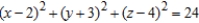 Determine the exact volume of the sphere   . A)  192   B)  96   C)  76   D)  46  