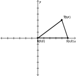   -For   to be an isosceles triangle with   , state an equation that relates s, t, and v.