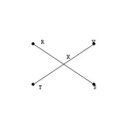   -In the figure,   and   are known as vertical angles.