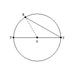   Supply missing reasons for the following proof. Given:   with diameter   Prove:   S1.   with diameter   R1. S2. Draw radius   R2. S3.   R3. S4.   R4. S5.   R5. S6.   R6. S7.   or R7.   S8.   R8. S9. But   R9. S10. Then   R10.<div style=padding-top: 35px> 