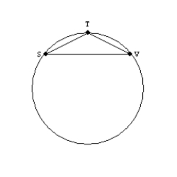   -Supply missing statements and missing reasons for the following proof. Given:     in   Prove:   is an isosceles triangle S1. R1. S2.     R2. S3.     R3. S4. ? and ? R4. The degree measure of an iscribed angle is equal to one-half the degree measure of its intercepted arc. S5.   R5. S6. R6. Definition of congruent angles S7. R7. If two angles of a triangle are congruent, then the two sides that lie opposite those angles are also congruent. S8. R8.