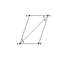   -Provide missing reasons for the proof of the theorem,  A diagonal of a parallelogram separates it into two congruent triangles.  Given:   with diagonal   Prove:   S1.   with diagonal   R1. S2.   R2. S3.   R3. S4.   R4. S5.   R5. S6.   R6. S7.   R7.