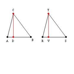   -Provide mssing statements and missing reasons for the proof of the theorem,  Corresponding altitudes of congruent triangles are congruent.  Given:   ;   and   Prove:   S1.   R1. S2.   and   R2. S3. R3. Given S4.   and   are rt.   R4. S5. R5. All right angles are congruent. S6.   R6. S7. R7.