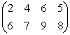  The matrix is:   A) A 4  \times  2 matrix B) A square matrix C) A 2  \times  4 matrix D) An identity matrix 