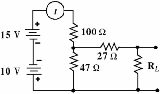    -Given the circuit in Figure , Calculate the current I<sub>N</sub>,)  and R<sub>N</sub>, with R<sub>L</sub> disconnected. A)  I<sub>N</sub> = 296 mA, R<sub>N</sub> = 59 Ω B)  I<sub>N</sub> = 296 mA, R<sub>N</sub> = 174 Ω C)  I<sub>N</sub> = 27.1 mA, R<sub>N</sub> = 59 Ω D)  I<sub>N</sub> = 27.1 mA, R<sub>N </sub>= 14.6 Ω