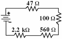    -The total resistance in the circuit in Figure is: A)  23,416.2 Ω B)  2907 Ω C)  709.2 kΩ D)  927 Ω