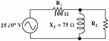    -Given Figure 19-3, find the Thevenin voltage Vth)  for the circuit external to RL. A)  15 253.1° V B)  8.3 263.4° V C)  11.2 263.4° V D)  13.2 253.1° V