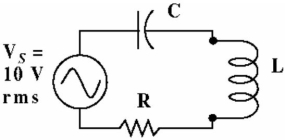   Figure 17-1 -If the series circuit in Figure 17-1 is NOT resonant, the impedance will be lower than it is at the resonant frequency.