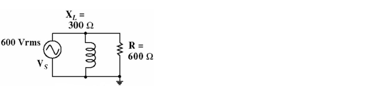    -Given the circuit in Figure 16-5, what is the current through the resistor? A)  3.0 A B)  0.707 A C)  2.0 A D)  1.0 A