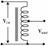   Figure 14-2 -The transformer shown in Figure 14-2 is called: A)  an isolation transformer B)  an impedance transformer C)  a step-up transformer D)  an autotransformer