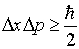    An alternate statement of the uncertainty principle involves relationship between position  \Delta x)  and momentum  \Delta p)  uncertainties in the form   . The graph shows the uncertainty in measuring the position x and momentum p of a particle in four experiments. Region 1 has area h, region 2 has area 4h, region 3 has area 2h, and region 4 has area 3h. The region that correctly represents the uncertainty principle is A)  1. B)  2. C)  3. D)  4. E)  All of these are correct. 