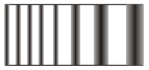   A wedge-shaped film of air is formed by placing a glass plate on a second flat glass plate. The wedge is then illuminated using a monochromatic light from above and a fringe pattern is shown. From the fringe pattern one can conclude that the surface of the first glass plate is A)  much flatter than the wavelength used. B)  flat on the left side but then has a concave to the right side. C)  flat on the left side but then has a convex to the right side. D)  flat on the right side but then has a concave to the left side. E)  flat on the right side but then has a convex to the left side.