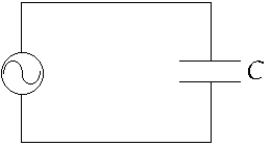   If you double the frequency in the circuit shown, the capacitive reactance )  of the circuit A)  increases by a factor of 2. B)  does not change. C)  decreases by a factor of 2. D)  increases by a factor of 4. E)  decreases by a factor of 4.
