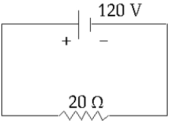   The power delivered by the battery in the figure is A)  0.72 kW. B)  0.12 kW. C)  20 kW. D)  12 kW. E)  72 kW.