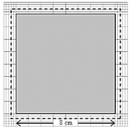   A change in temperature of 100<sup>o</sup>C causes a square plate to expand as shown in the figure. The coefficient of linear expansion of the plate is approximately A)  0.0020/C<sup>o</sup>. B)  0.0010/C<sup>o</sup>. C)  0.0005/C<sup>o</sup>. D)  0.0040/C<sup>o</sup>. E)  0.0017/C<sup>o</sup>.
