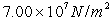 The Young's modulus for aluminum is   . If a 35.0-cm long aluminum bar is shortened by 4.00 mm under a certain load, what is the stress on this bar? A)    . B)    . C)    . D)    . E)  QUOTE 8.00×109 N/m2.