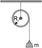   A mass m = 0.5 kg is hung from a pulley with moment of inertia I = 0.20 kg  m<sup>2</sup> and radius R = 10 cm. There is friction in the pulley. The mass is dropped from rest, and after 2 s it traveled 4 m. What is the angular acceleration of the pulley? A)  2 rad/s<sup>2</sup> B)  5 rad/s<sup>2</sup> C)  10 rad/s<sup>2</sup> D)  20 rad/s<sup>2</sup> E)  40 rad/s<sup>2</sup>