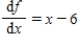 Consider the equation of change   .What can you say about the graph of f versus x when   ? ​ A)  The graph is increasing. B)  The graph is decreasing. C)  The graph reaches a maximum. D)  The graph reaches a minimum.
