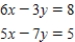 Solve the following system of equations by graphing.Round your answers to two decimal places, if necessary.  