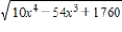What value of x gives the minimum value of   ? Restrict your attention to the horizontal span of 0 to 10.Round your answer to two decimal places. ​ A)  29.38 B)  5.39 C)  4.05 D)  33.06