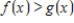 The solution to the inequality   occurs where the graph of   lies above the graph of   .