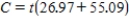 <strong>A rental car charges $55.09 for insurance and other fees plus a flat rate of $26.97 per day.Write a formula that gives the cost C, in dollars, of renting a car for t days. </strong> A) B) C) D) 
