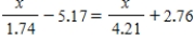 Solve the equation   .Round your answer to two decimal places. ​ A)  There is no solution. B)    C)  ​   D)  ​  