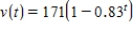 If a man jumps from an airplane with no parachute, his velocity after t seconds is given by   feet per second.Use a table of values to estimate the limiting value for his velocity. ​ A)  171 B)  0.83 C)  0 D)  170.17