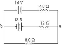 What is the potential difference between points a and b?   A)  24 V B)  6 V C)  8 V D)  12 V