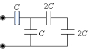 If C = 48 µF, determine the equivalent capacitance for the combination shown.   A)  32 µF B)  48 µF C)  24 µF D)  28 µF