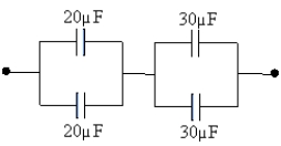 What is the equivalent capacitance of the combination shown?   A)  4.6 µF B)  100 µF C)  12 µF D)  24 µF