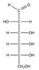The structure shown has four (4)chirality centers and is a D monosaccharide.  
